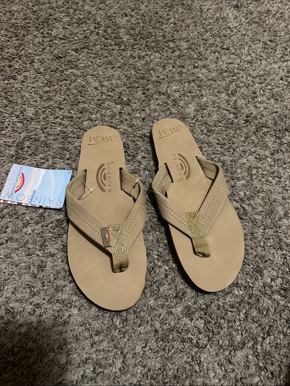 Rainbow Tan Flip Flop Sandals Women’s Large 7.5-8.5